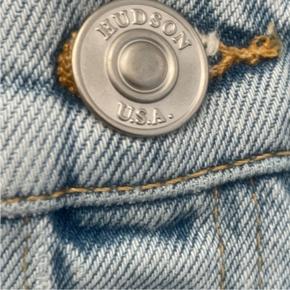 Hudson Lori Denim Shorts Bold Blue Two Tone Button Fly Size 28 - Picture 8 of 8